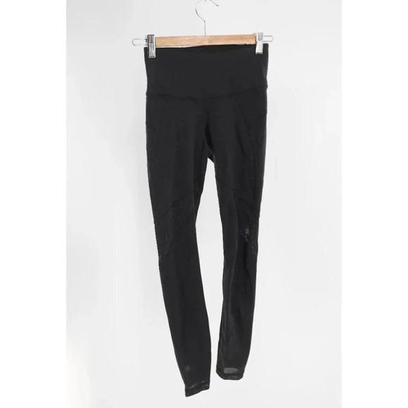 Athleta Black Stealth Mesh Tights Leggings  Black | XXS - Picture 2 of 9